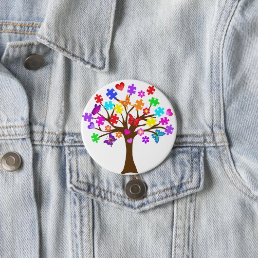 Autismus-Bewusstseins-Baum Button (Beispiel)
