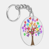 Autismus-Bewusstseins-Baum Schlüsselanhänger (Vorderseite links)