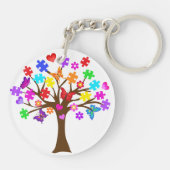 Autismus-Bewusstseins-Baum Schlüsselanhänger (Rückseite)