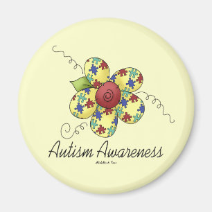 Autismus-Bewusstseins-Blume Magnet