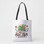 Autismus-Bewusstseins-Blumentasche Tasche (Vorderseite)