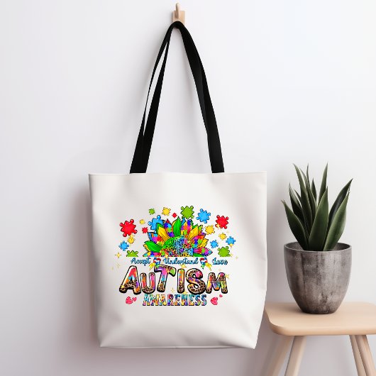 Autismus-Bewusstseins-Blumentasche Tasche