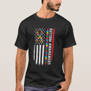 Autismus-Bewusstseins-Bunte-Puzzleteile-Band Ame T-Shirt