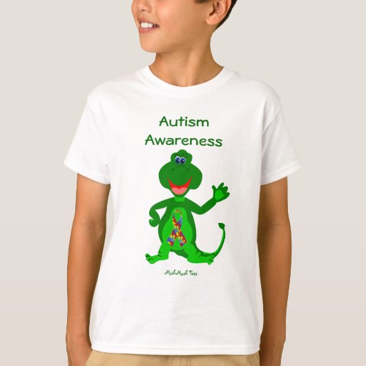 Autismus-Bewusstseins-Dinosaurier T-Shirt (Vorderseite)