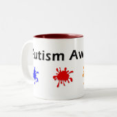 Autismus-Bewusstseins-Farben-Tasse Zweifarbige Tasse (Vorderseite Links)