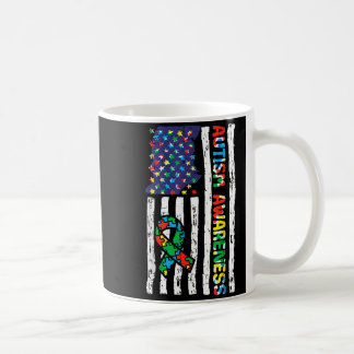Autismus-Bewusstseins-Flaggenband ASD Patriotische Kaffeetasse