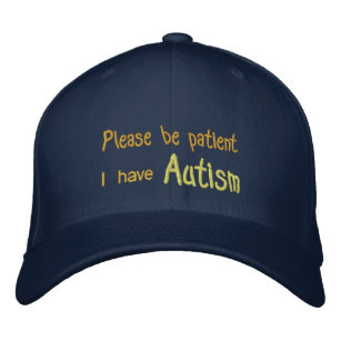 Autismus-Bewusstseins-Hut mit Namen und des Bestickte Baseballkappe
