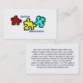 Autismus-Bewusstseins-Karten Telefonnummerkarte (Vorne/Hinten)