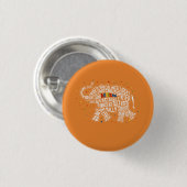 Autismus-Bewusstseins-Knopf: Elefant-Knopf Button (Vorne & Hinten)