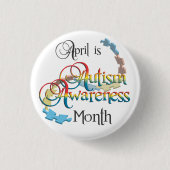 Autismus-Bewusstseins-Monats-Knopf Button (Vorderseite)