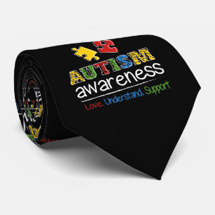 Autismus-Bewusstseins-Muster-Puzzles Rot Gelb Blau Krawatte