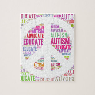 Autismus-Bewusstseins-Pfirsich-Produkte Puzzle