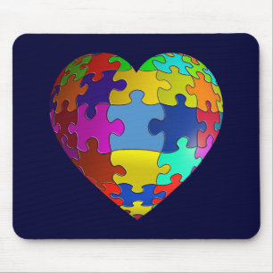 Autismus-Bewusstseins-Puzzlespiel-Herz Mousepad