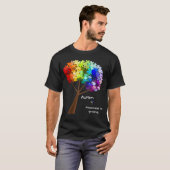 Autismus-Bewusstseins-Regenbogen-Puzzlespiel-Baum T-Shirt (Vorne ganz)