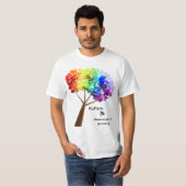 Autismus-Bewusstseins-Regenbogen-Puzzlespiel-Baum T-Shirt (Vorne ganz)