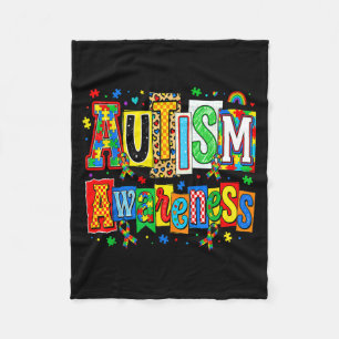 Autismus-Bewusstseins-Schleifen-Puzzle Autismus-Un Fleecedecke