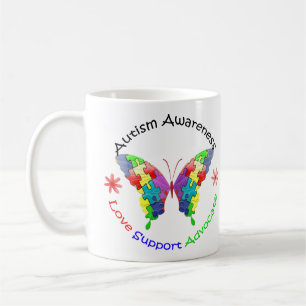 Autismus-Bewusstseins-Schmetterling Kaffeetasse