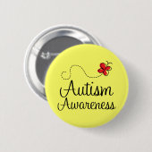 Autismus-Bewusstseins-Schmetterlings-Geschenk Button (Vorne & Hinten)