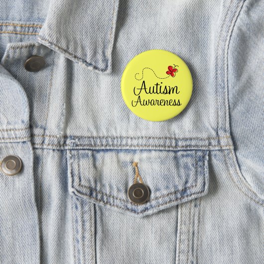 Autismus-Bewusstseins-Schmetterlings-Geschenk Button (Beispiel)