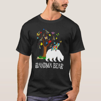 Autismus-Bewusstseins-Tag Großmutter Bär Unterstüt T-Shirt