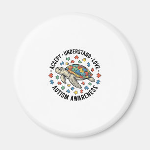 Autismus-Bewusstseins-Turtle-Puzzle-Vektordesign_1 Magnet