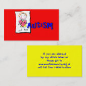 Autismus-Bewusstseins-Visitenkarte Telefonnummerkarte (Vorne/Hinten)