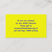 Autismus-Bewusstseins-Visitenkarte Telefonnummerkarte (Rückseite)