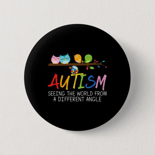 Autismus-Bewusstseins-Vogel Button (Vorderseite)