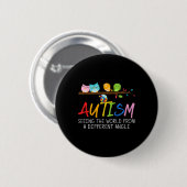Autismus-Bewusstseins-Vogel Button (Vorne & Hinten)