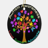 Autismus-Bewusstseinsbaum Keramik Ornament (Links)