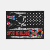 Autismus Bewusstseinsbildung Bruder Bär Amerikanis Fleecedecke (Vorderseite (Horizontal))