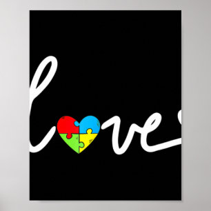 Autismus Bewusstseinsbildung Liebe Herz Puzzle Pie Poster