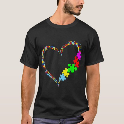 Autismus Bewusstseinsbildung Liebe Herz Puzzle Pie T-Shirt (Vorderseite)