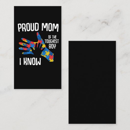 Autismus Bewusstseinsbildung Proud Mama Autistisch Visitenkarte (Vorne/Hinten)