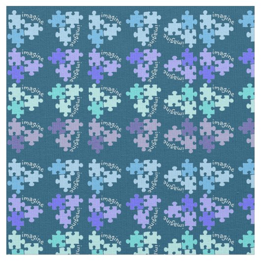 Autismus Bewusstseinsbildung Puzzle Pieces Blue Sh Stoff (Nahaufnahme)