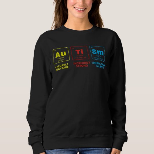 Autismus-Bewusstseinselemente Periodensystem Unter Sweatshirt (Vorderseite)