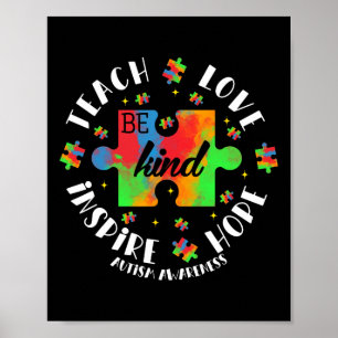 Autismus Bewusstseinslehrer Puzzle lehrt Hoffnung Poster