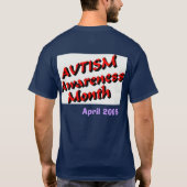 Autismus Bewusstseinsmonat im Rot, im April 2006 T-Shirt (Rückseite)