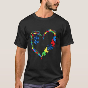 Autismus-Bewusstseinsmonat Liebesherz-Puzzleteil W T-Shirt