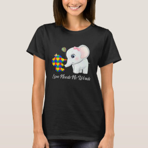 Autismus-Bewusstseinsmonat Mama Papa Elefant Liebe T-Shirt