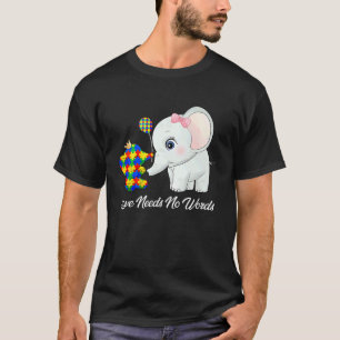 Autismus-Bewusstseinsmonat Mama Papa Elefant Liebe T-Shirt