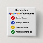 Autismus-Bewusstseinsmonat-Marathon autistischer L Button (Vorderseite)