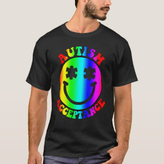 Autismus-Bewusstseinsmonat Regenbogen-Lächeln-Gesi T-Shirt