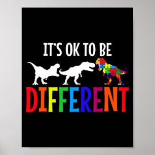 Autismus-Bewusstseinsmonat Rex-Puzzle Dino Neurodi Poster