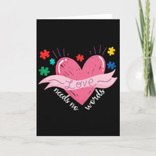 Autismus-Bewusstseinsmonat Valentinstag Liebe Brau Karte