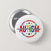 Autismus-Bewusstseinsnadel – Unterstützungs- und A Button (Vorne & Hinten)