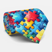 Autismus-Bewusstseinsrätsel Krawatte (Gerollt)