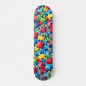 Autismus-Bewusstseinsrätsel Skateboard (Vorne)