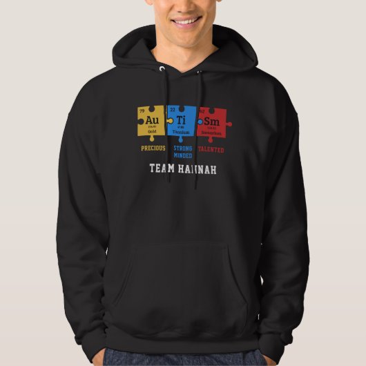 Autismus Bewusstseinsrätsel Team Name Science Geek Hoodie (Vorderseite)