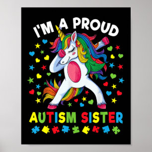 Autismus Bewusstseinsschwäche Einhorn Girl Proud A Poster